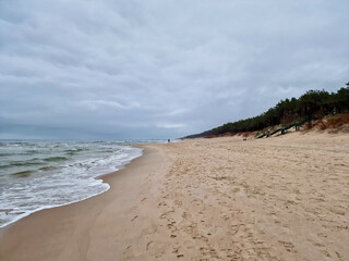 Sand beach at Baltic Sea. Miedzywodzie, Poland