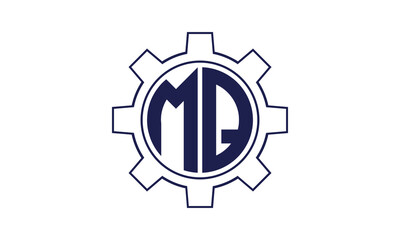 Obraz premium MQ initial letter mechanical circle logo design vector template. industrial, engineering, servicing, word mark, letter mark, monogram, construction, business, company, corporate, commercial, geometric