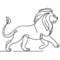 A lion in a line drawing style
