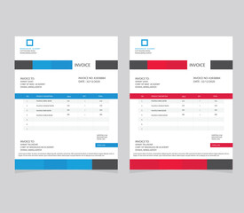 invoice template design in minimal style