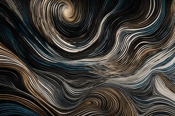 Abstract art that's both wavy and trendy, with a focus on unique textures