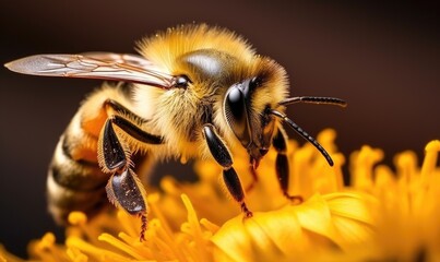 Close Up of Bee on Flower
