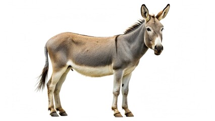 view of a donkey on white background