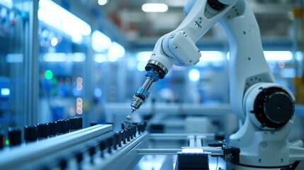 Robotic arm precision in industrial manufacturing with advanced technology