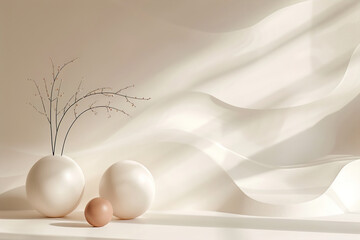 Subtle and soothing spheres pattern, minimalist design conveying tranquility.