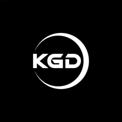 KGD letter logo design with black background in illustrator, cube logo, vector logo, modern alphabet font overlap style. calligraphy designs for logo, Poster, Invitation, etc.