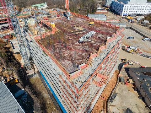 Various Downtown Raleigh Construction & Demolition: Feb 2024 - Drone 