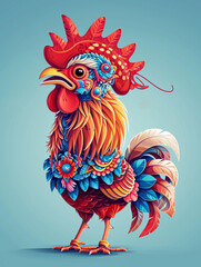 rooster on the background