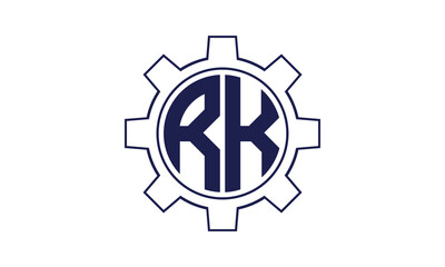 RK initial letter mechanical circle logo design vector template. industrial, engineering, servicing, word mark, letter mark, monogram, construction, business, company, corporate, commercial, geometric