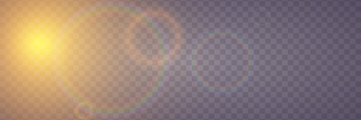 Glowing light and glare effect. On a transparent background.