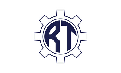 RT initial letter mechanical circle logo design vector template. industrial, engineering, servicing, word mark, letter mark, monogram, construction, business, company, corporate, commercial, geometric