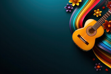 Naklejka premium Cinco de Mayo festive holiday background, fiesta copy space