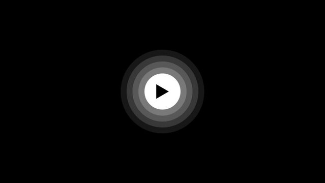 Animated play button, play saymbol icon with wave design animation on background