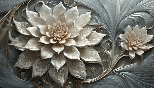 Decoration Abstract silver flower 