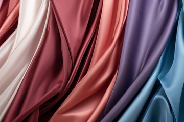 Elegant Draped Fabric in Rich Colors for Luxurious Background Texture