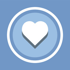 Heart icon vector. Heart icon vector in trendy flat style. Love icon image, Love icon illustration isolated on blue background