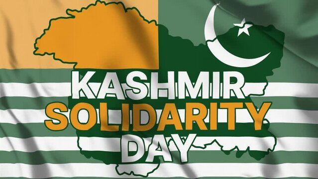 Kashmir Solidarity Day on Kashmir map and flag background for kashmir day.