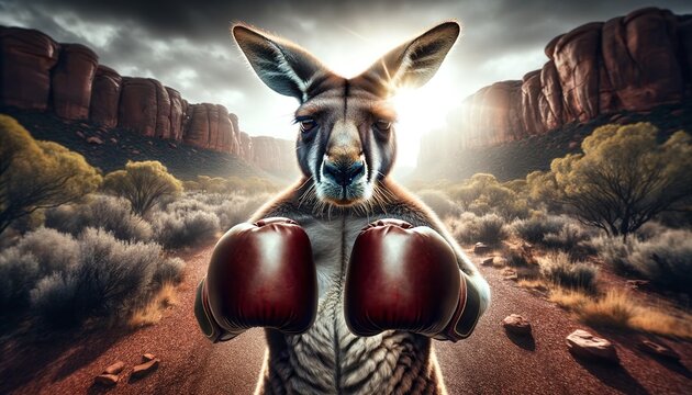 Kangaroo's Boxing Gloves Challenge: Symbolizing Strength Amidst Human Encroachment and Environmental Changes