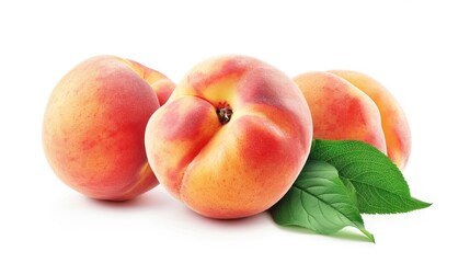 Fototapeta na wymiar Peach fruit isolated on white background