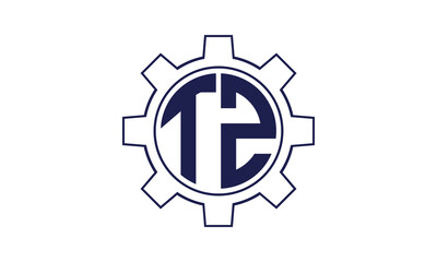 Obraz premium TZ initial letter mechanical circle logo design vector template. industrial, engineering, servicing, word mark, letter mark, monogram, construction, business, company, corporate, commercial, geometric