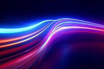 Obraz premium Mesmerizing Neon Light Wave on Dark Background