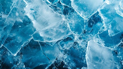Crystalline Blue Ice Textures: Nature's Frozen Mosaic - obrazy, fototapety, plakaty