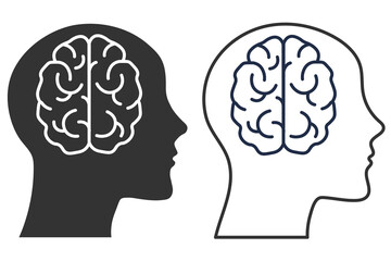 Brain icon. Mind intellect set vector ilustration.