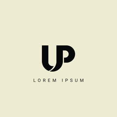UP letter logo design. UP polygon, circle, triangle, hexagon, flat and simple style with white color variation letter logo set in one artboard. UP minimalist and classic logo. UP
