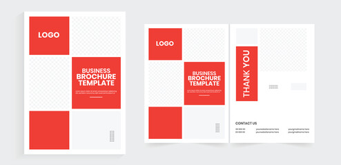 New small business brochure layout, folding page annual report, a4 folded editable booklet, front and back pages company profile design, vector bifold brochure design element, handbook planning design