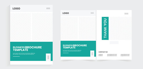 New small business brochure layout, folding page annual report, a4 folded editable booklet, front and back pages company profile design, vector bifold brochure design element, handbook planning design