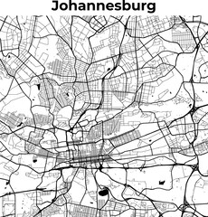 Fototapeta premium Johannesburg City Map, Cartography Map, Street Layout Map 