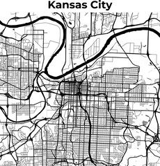 Kansas City Map, Cartography Map, Street Layout Map City Map, Cartography Map, Street Layout Map 