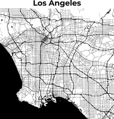 Los Angeles City Map, Cartography Map, Street Layout Map  