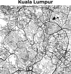 Kuala Lumpur City Map, Cartography Map, Street Layout Map  