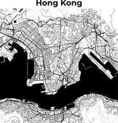 Hong Kong City Map, Cartography Map, Street Layout Map  