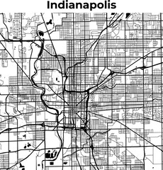 Indianapolis City Map, Cartography Map, Street Layout Map 