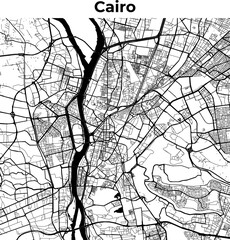 Obraz premium Cairo City Map, Cartography Map, Street Layout Map 