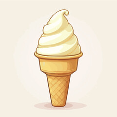 vanilla ice cream in a cone
