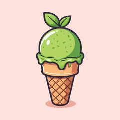 matcha ice cream in a cone