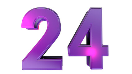 Purple 3d number 24