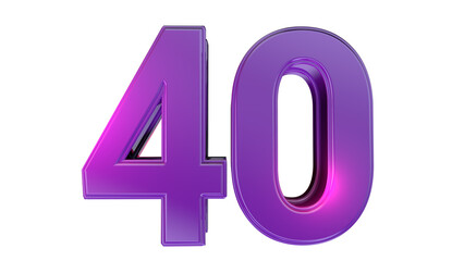 Purple 3d number 40