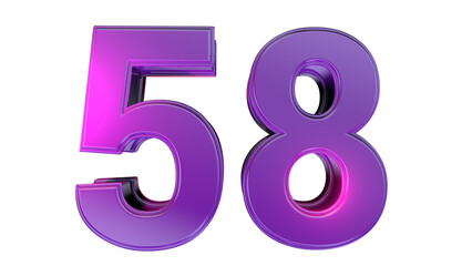 Purple 3d number 58