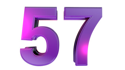Purple 3d number 57