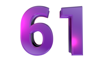 Purple 3d number 61