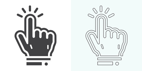 Hand-click icon set. pointer icon vectors. hand cursor icon click. pointer icon vector. hand cursor icon vector