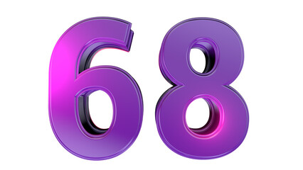 Purple 3d number 68
