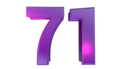 Purple 3d number 71