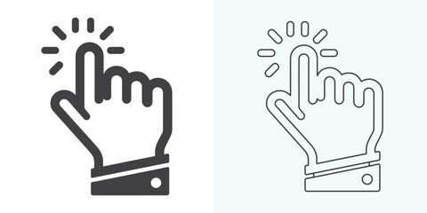 Obraz premium Hand-click icon set. pointer icon vectors. hand cursor icon click. pointer icon vector. hand cursor icon vector