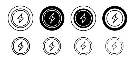 Electro vector icon set collection. Electro Outline flat Icon.