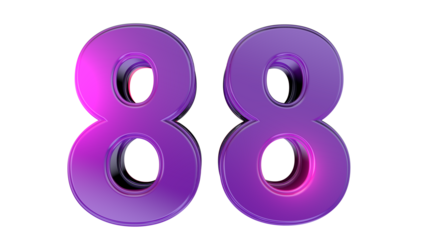 Purple 3d number 88